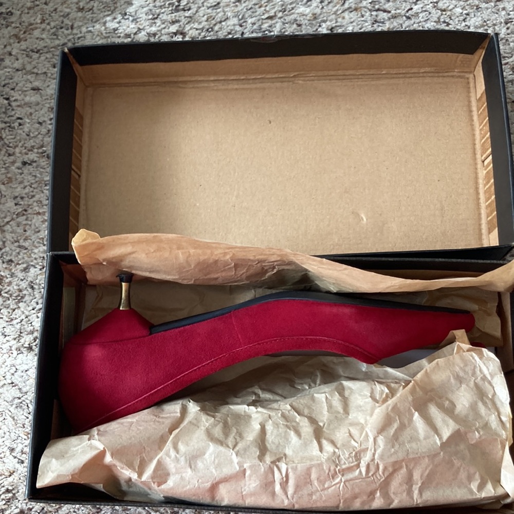 Anthropologie wine colored kitten heels. Pied Juste. Super chic - Picture 3 of 12